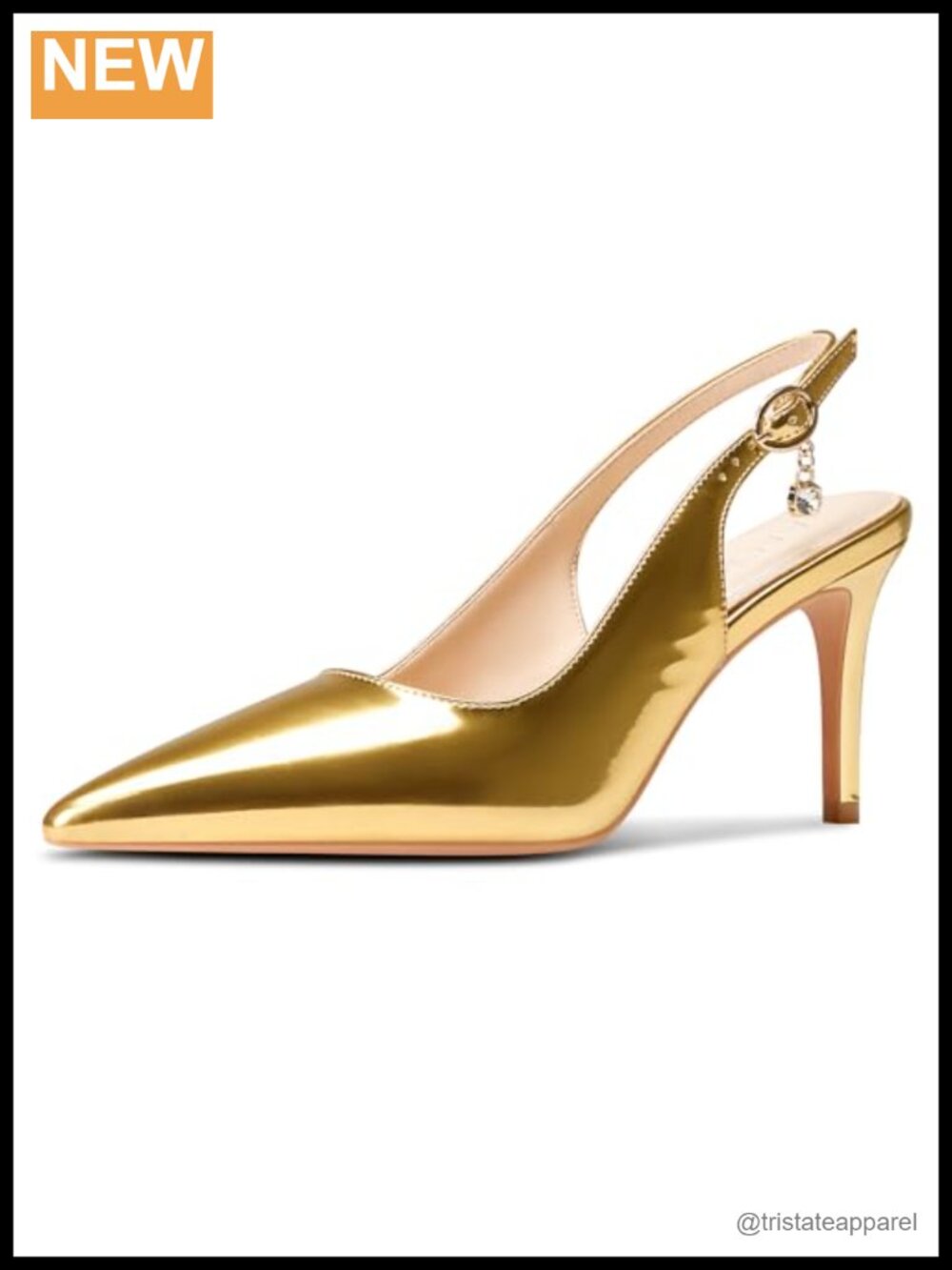 Aachcol Pointed Toe Slingback High Heel Pumps Formal Dress Shoes